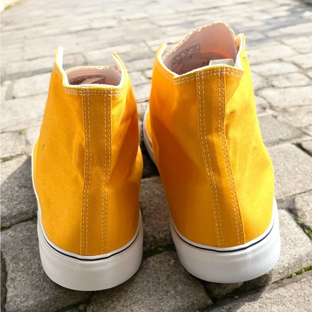 Yellow High-Top Men’s Canvas Sneakers